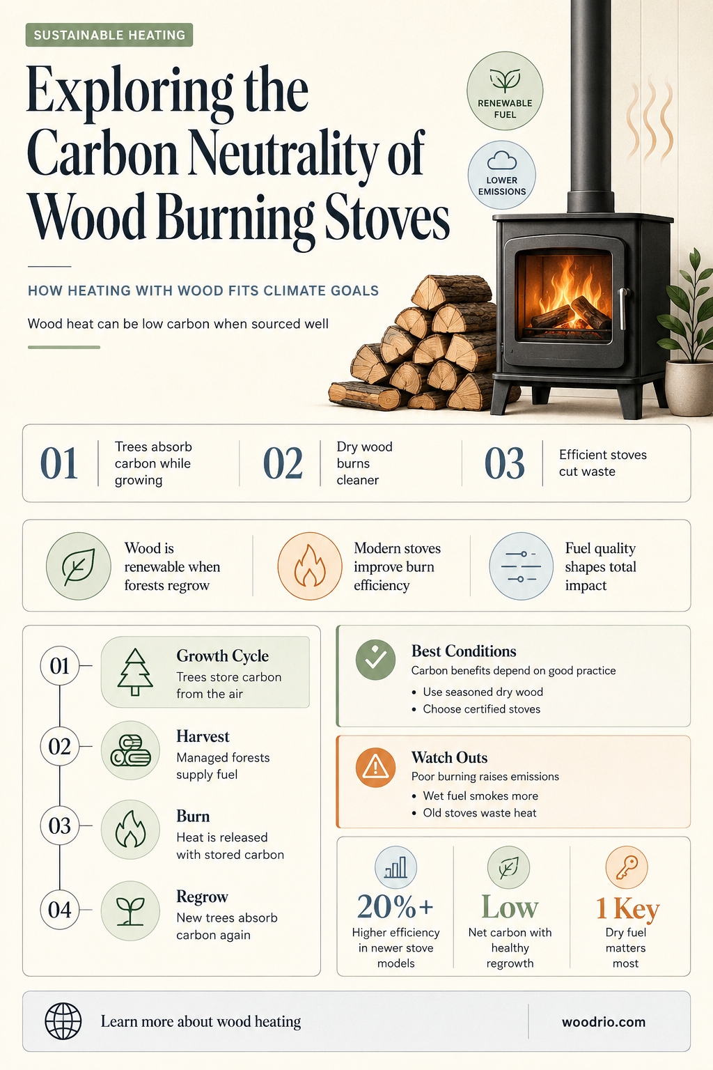 are wood burning stoves carbon neutral