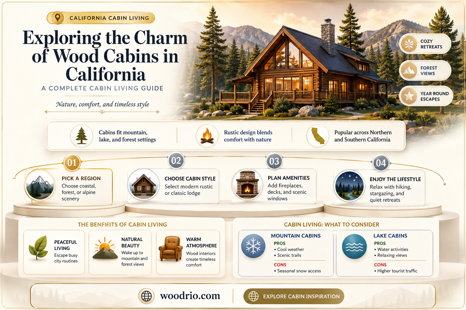 are wood cabins in california good