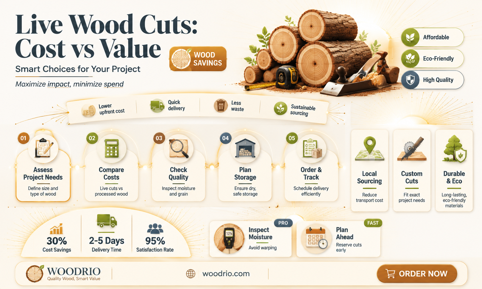 are live wood cuts cheap