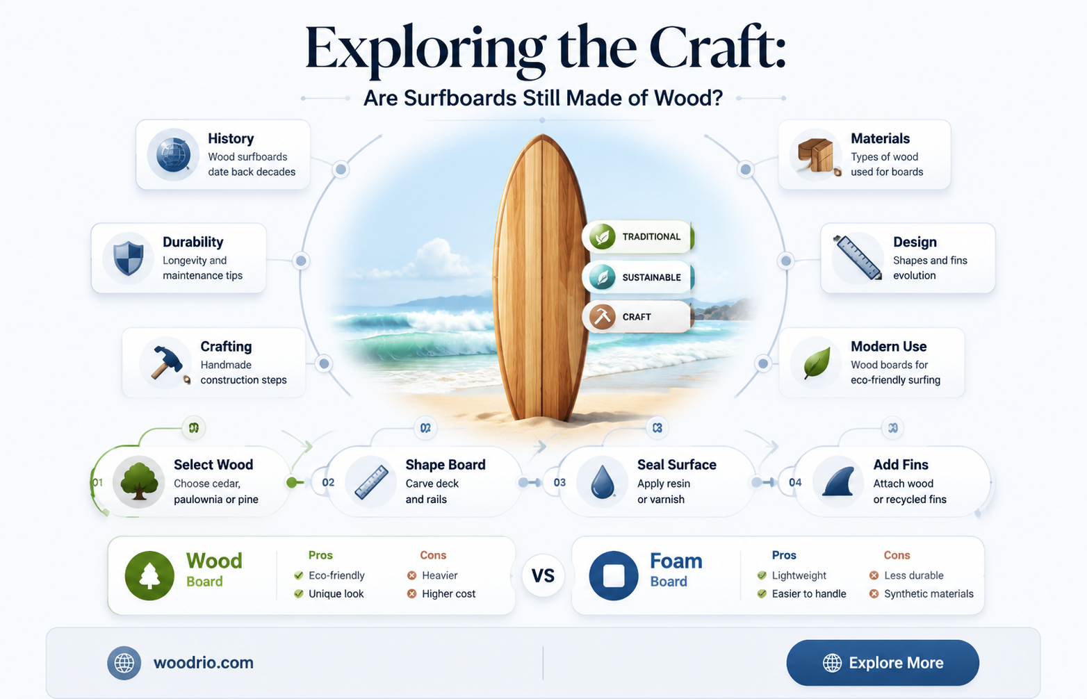 are surfboards made of wood