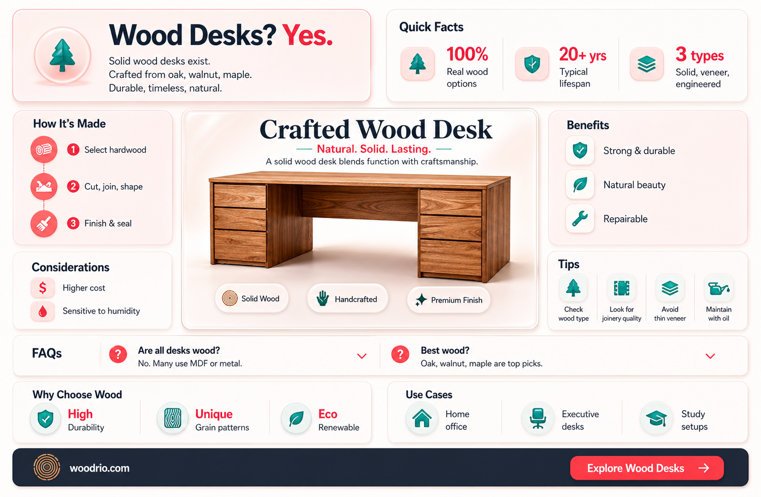 are any desk made out of wood