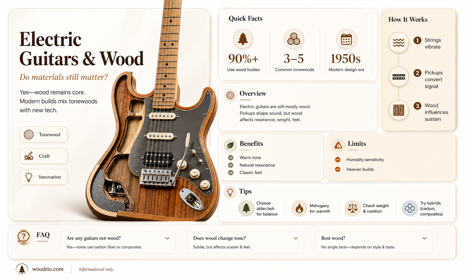 are electric guitar made wood