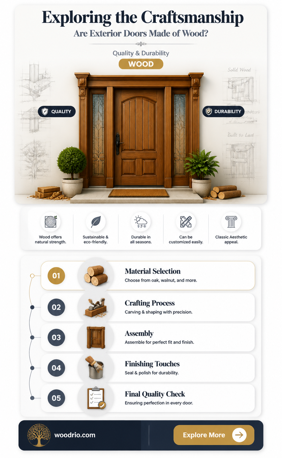 are exterior doors made of wood