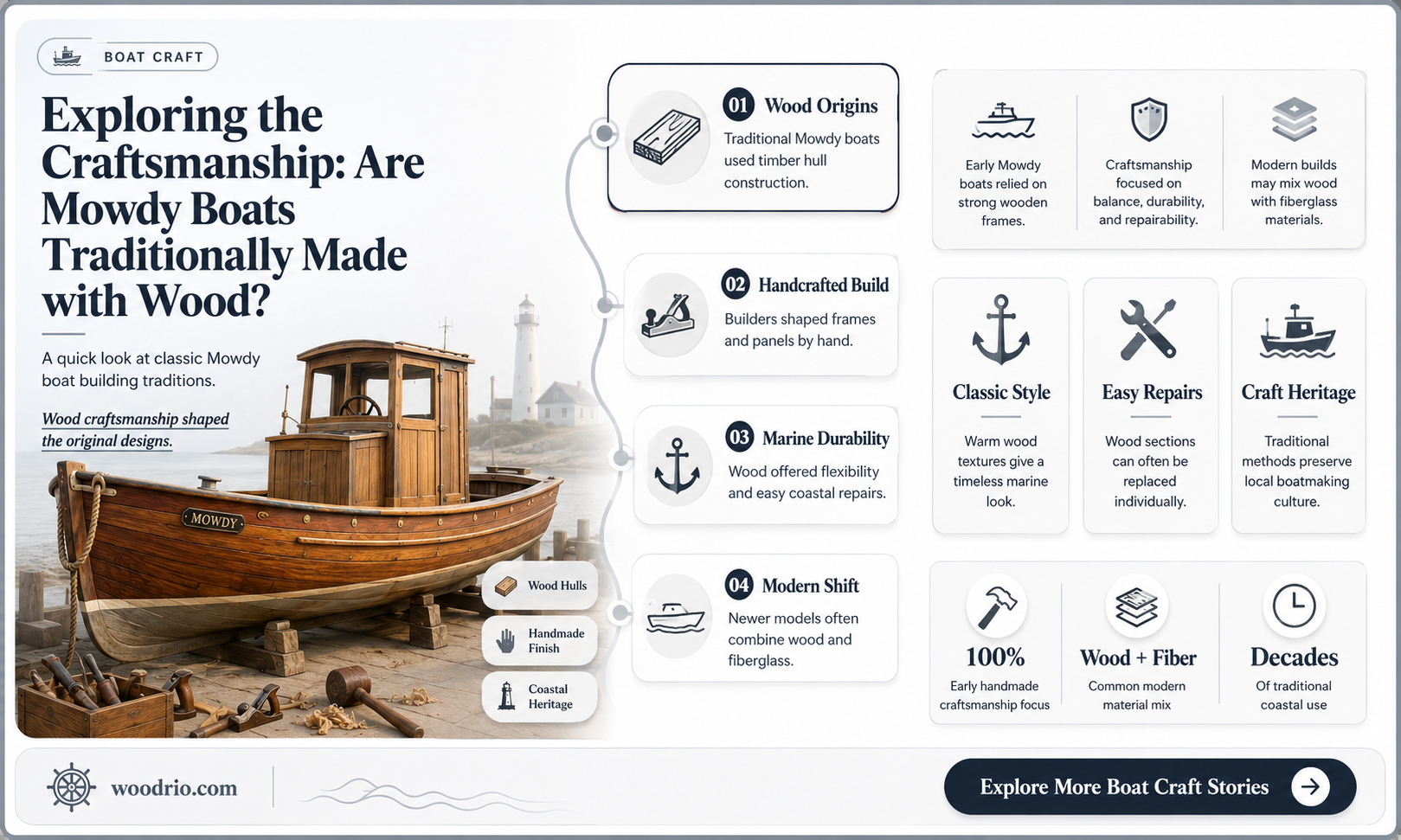 are mowdy boats made with wood