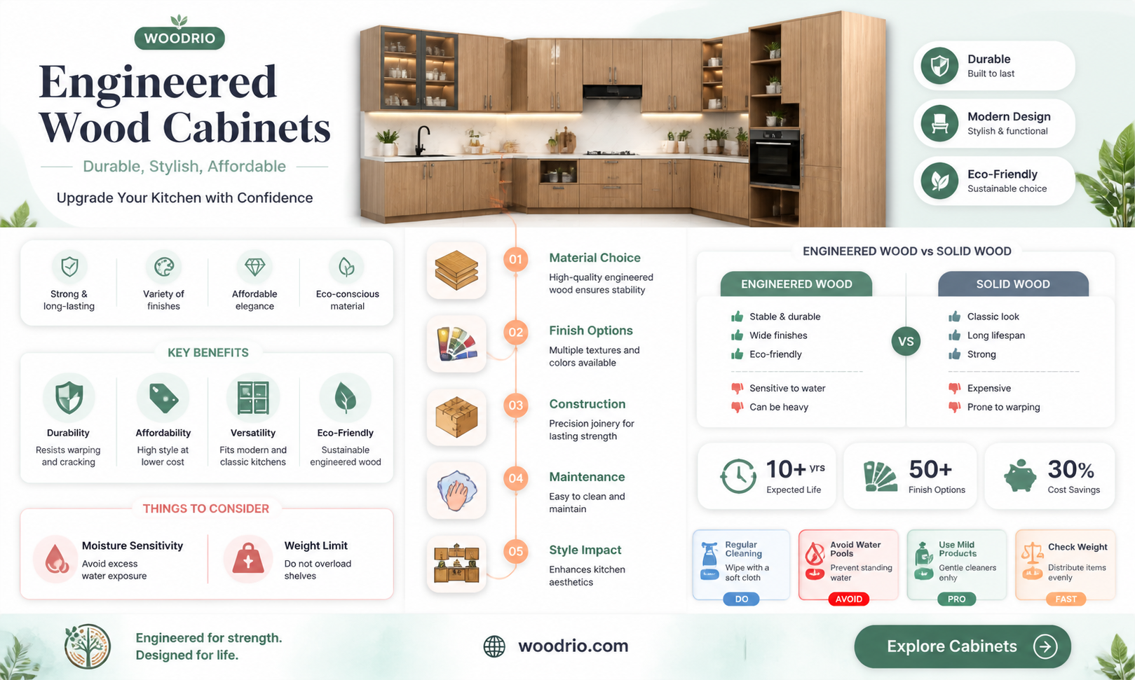 are engineered wood cabinets good