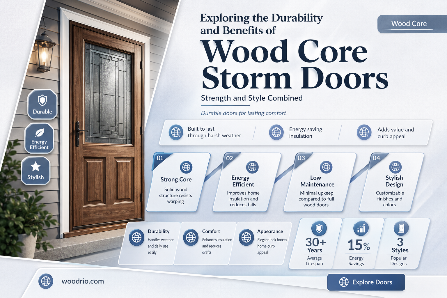 are wood core storm doors good