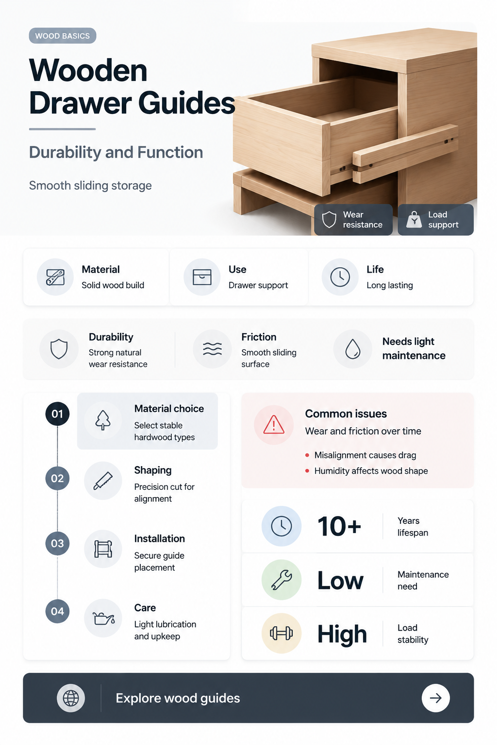 are wooden drawer guides good