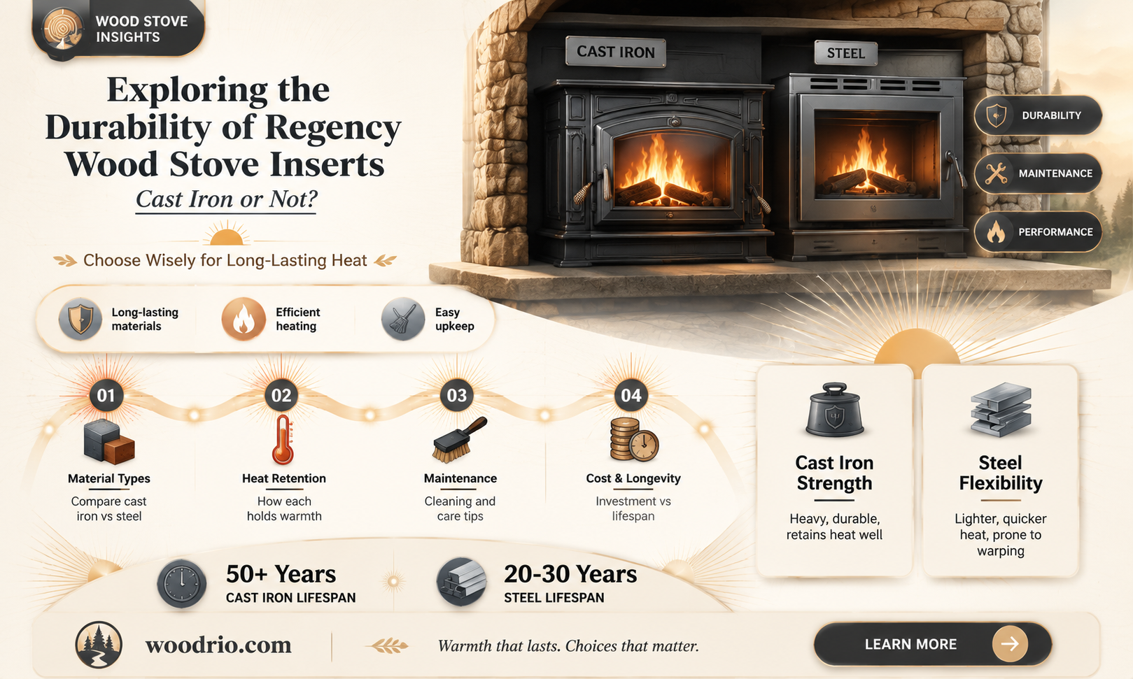 are regency wood stove inserts cast iron