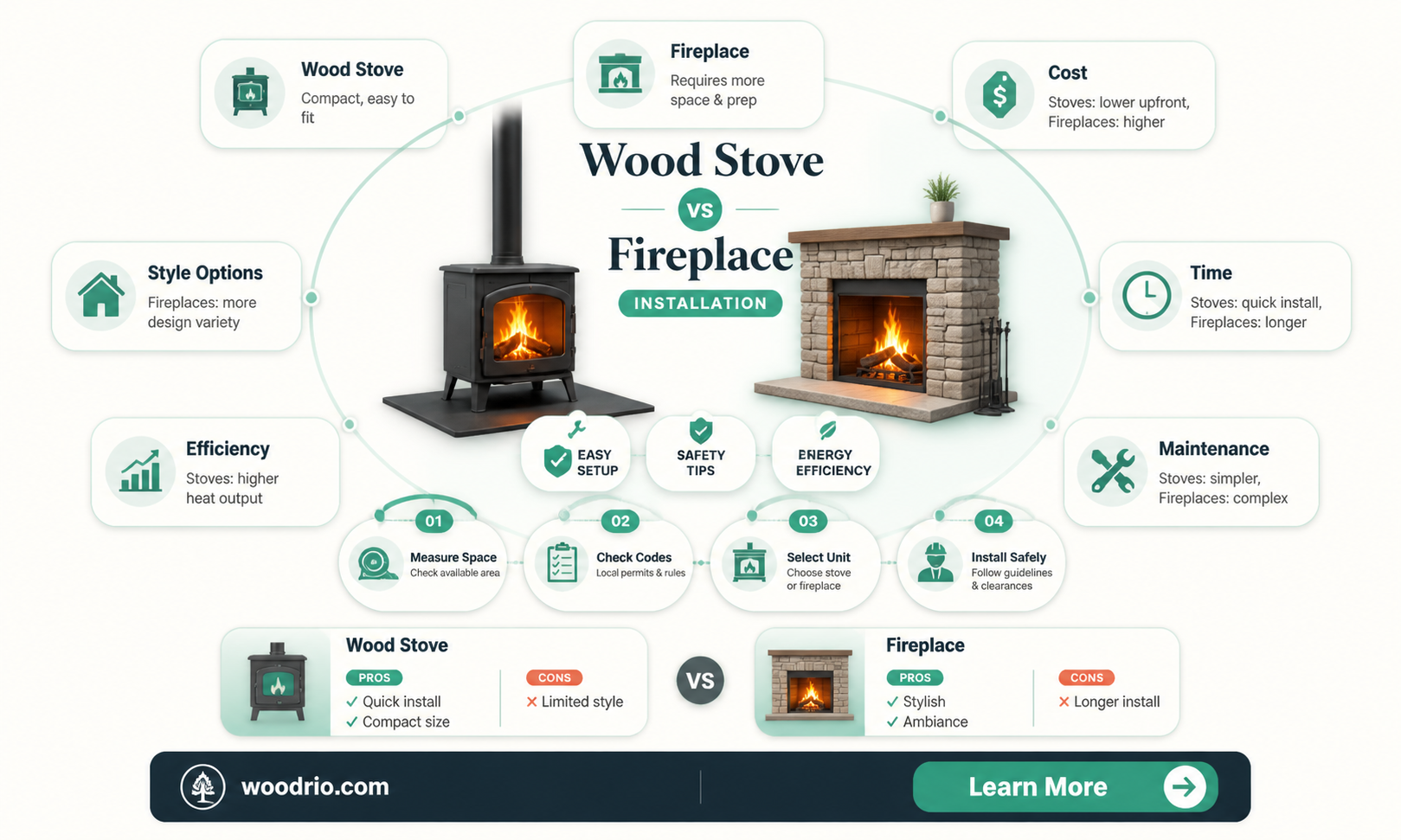 are fireplaces for wood stoves easier to install