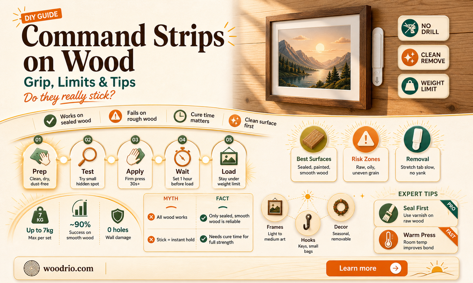 are command strips good on wood