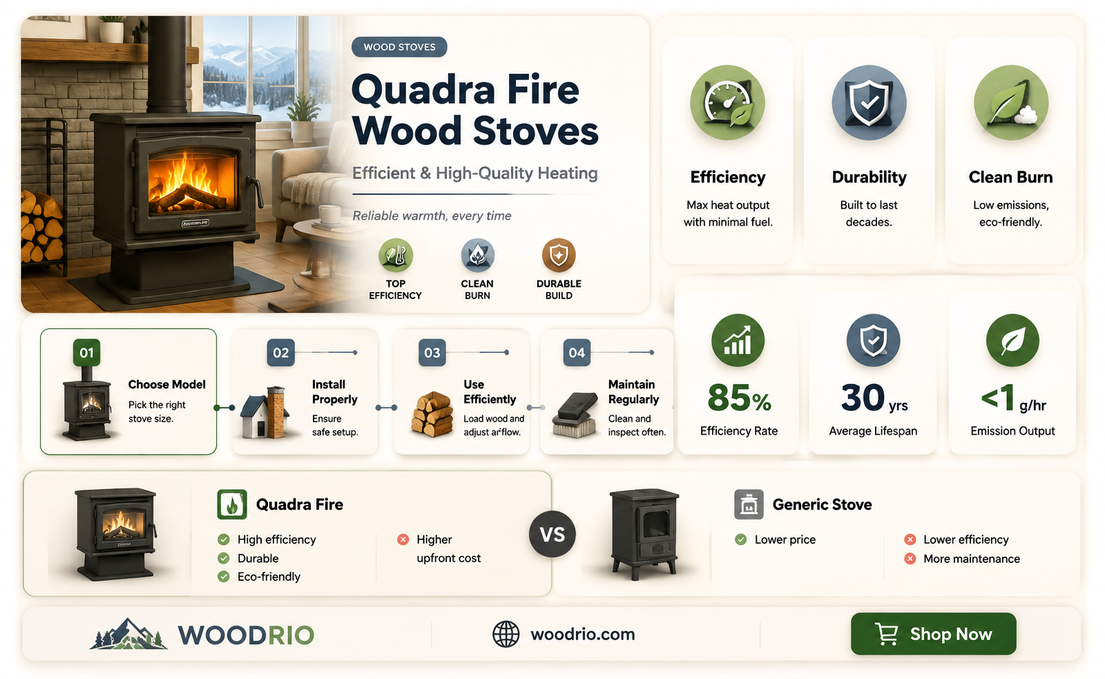 are quadra fire wood stoves good