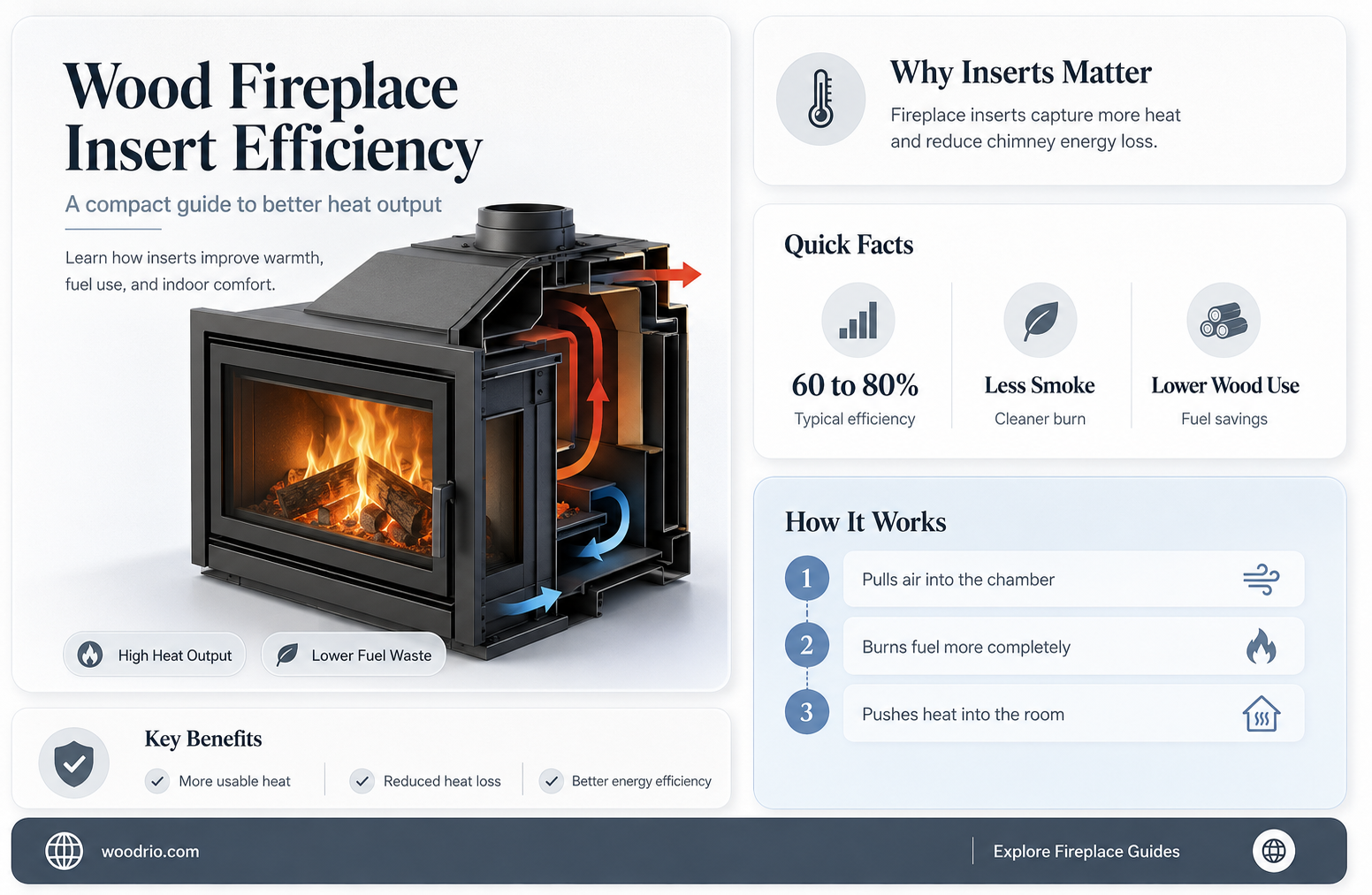 are wood burning fireplace inserts efficient