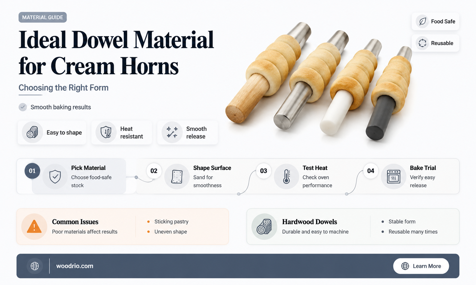 are wood dowels best for cream horns