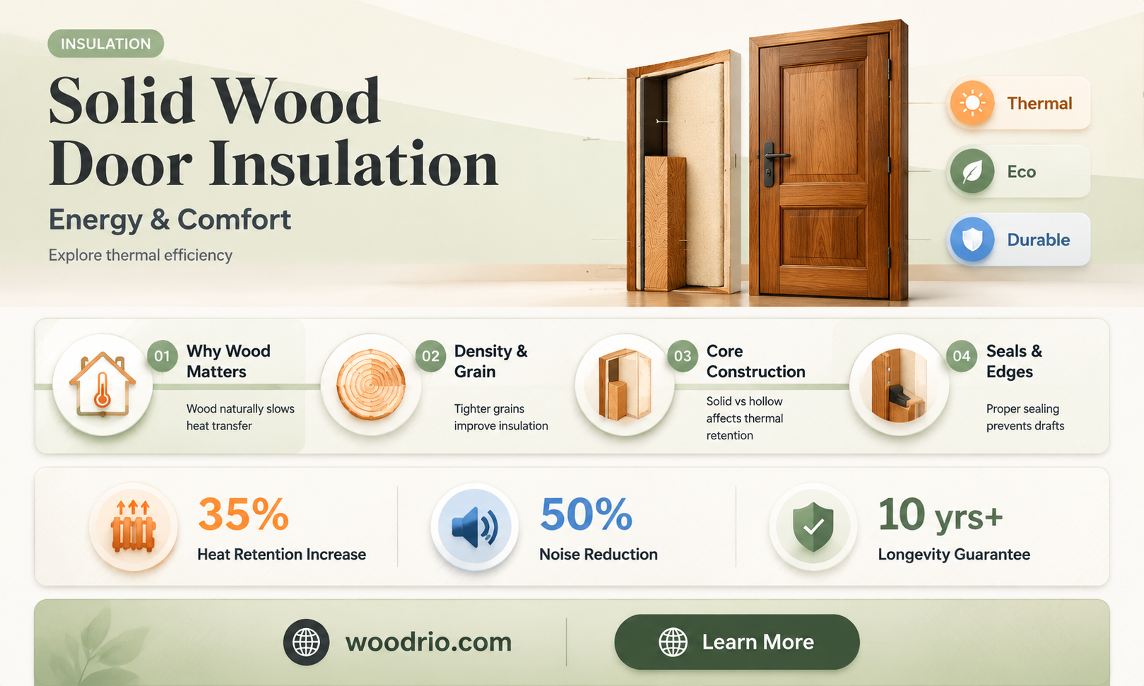 are solid wood doors insulated