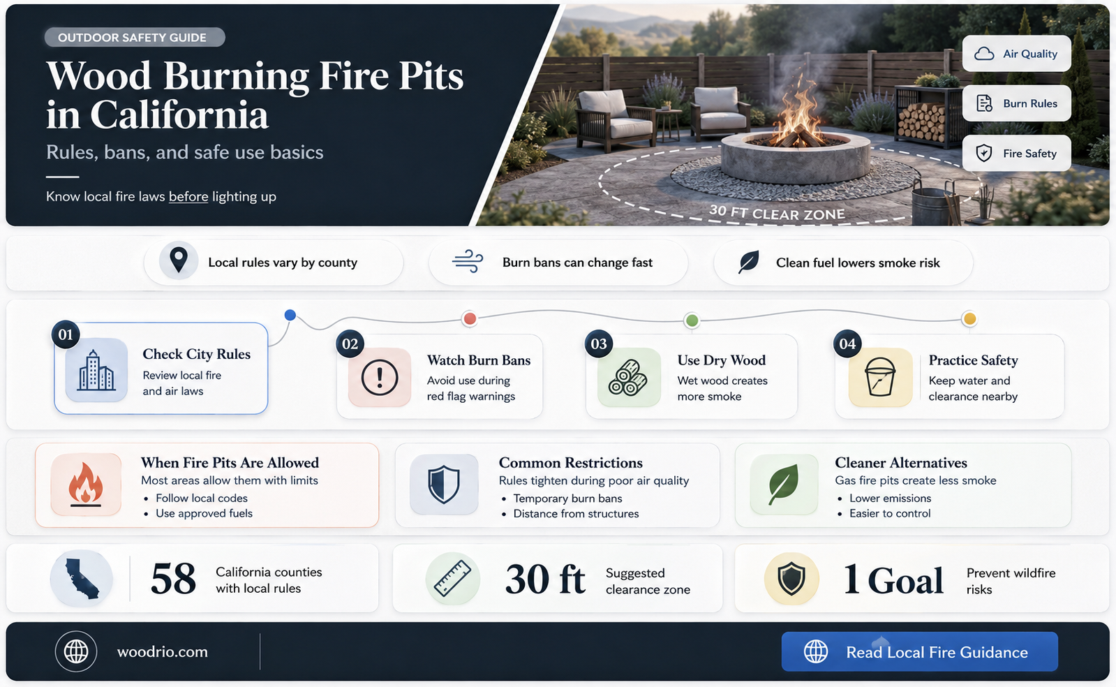 are wood burning fire pits legal in california