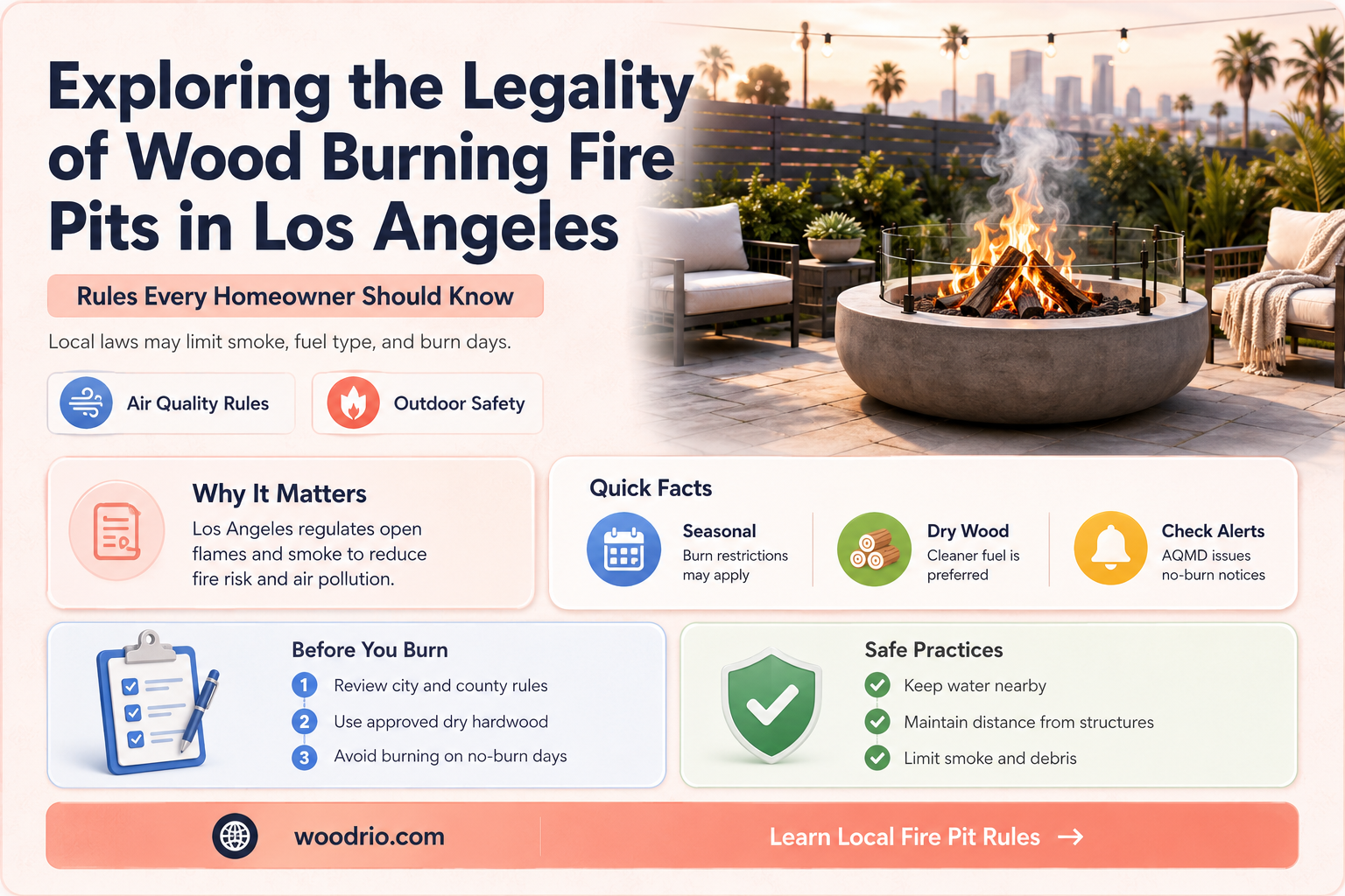 are wood burning fire pits legal in los angeles