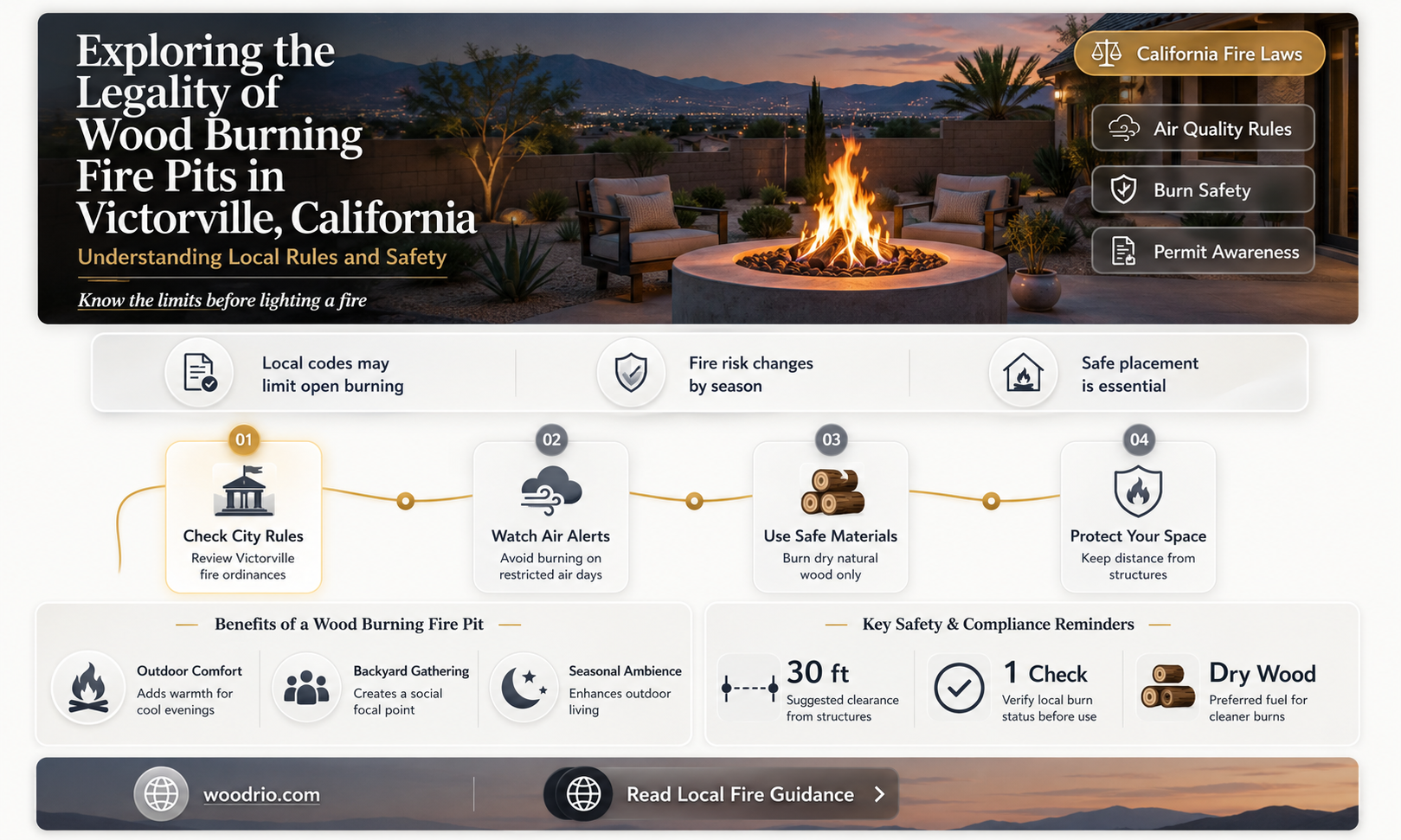 are wood burning fire pits legal in victorville california