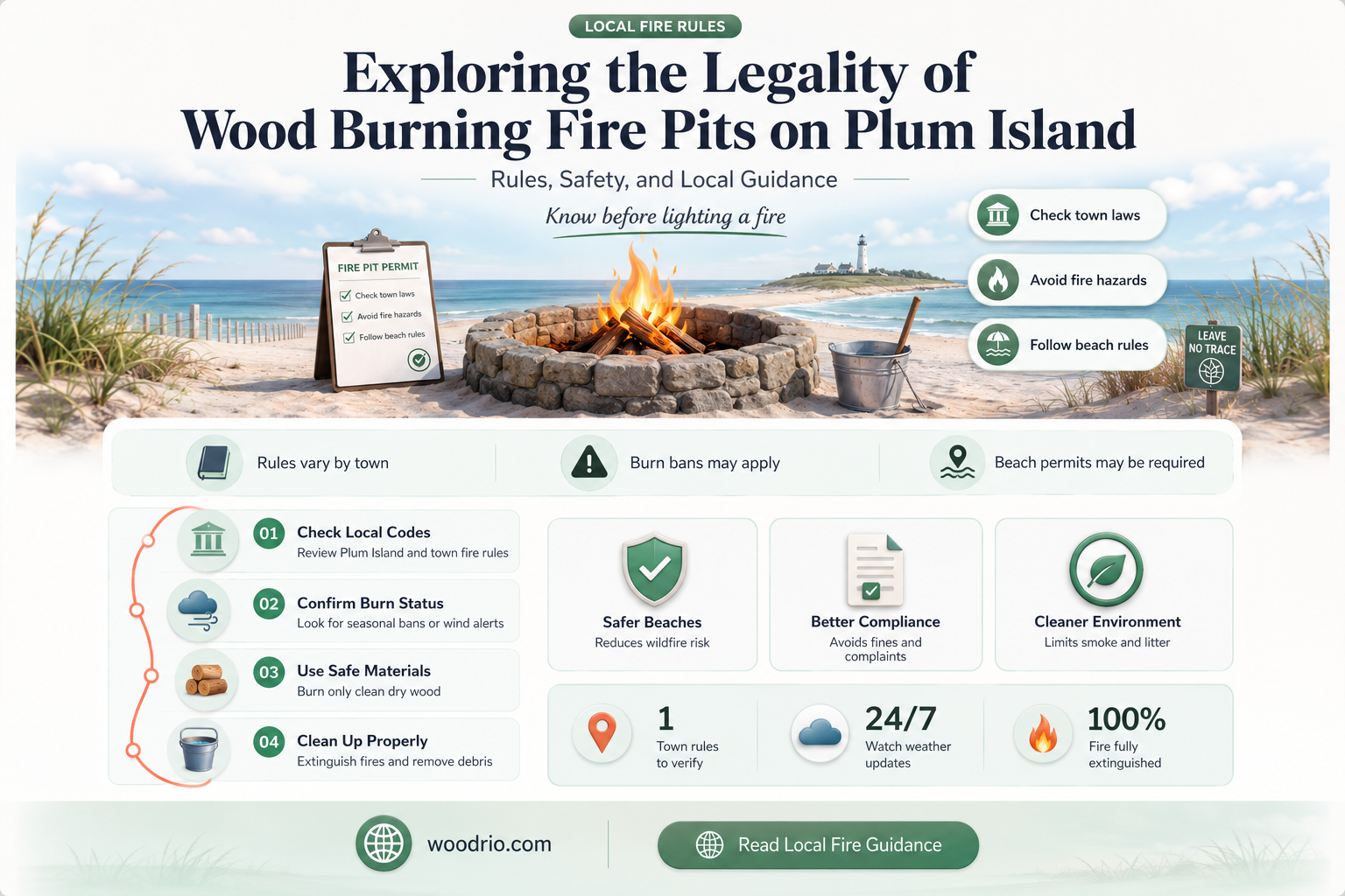 are wood burning fire pits legal on plum island