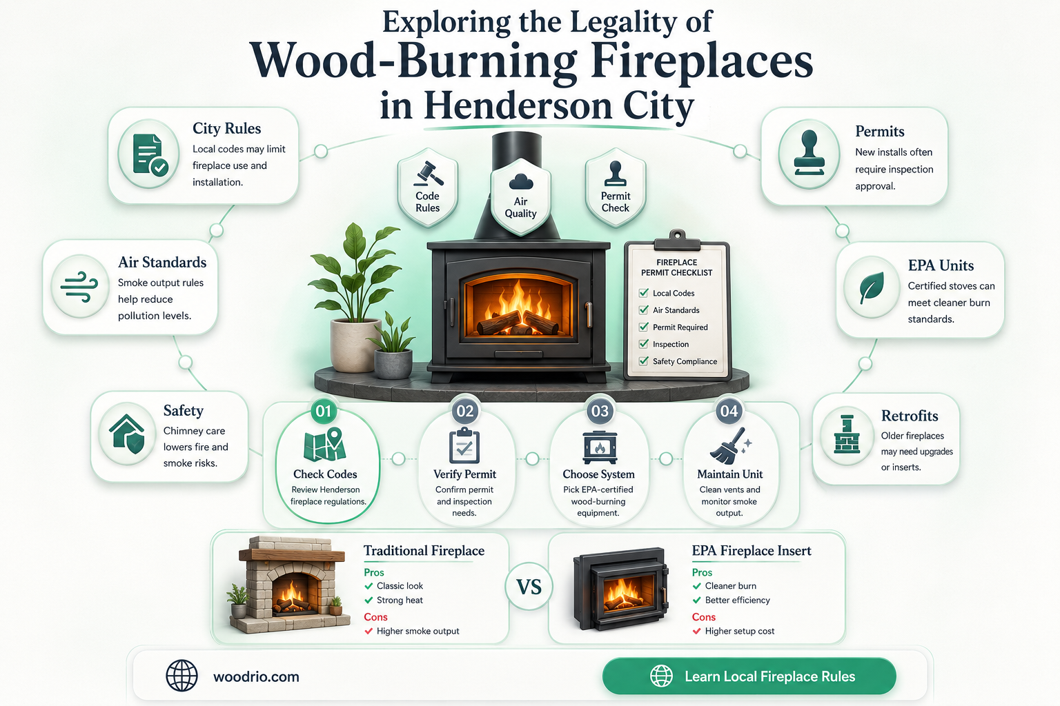 are wood burning fireplaces illegal in city of henderson