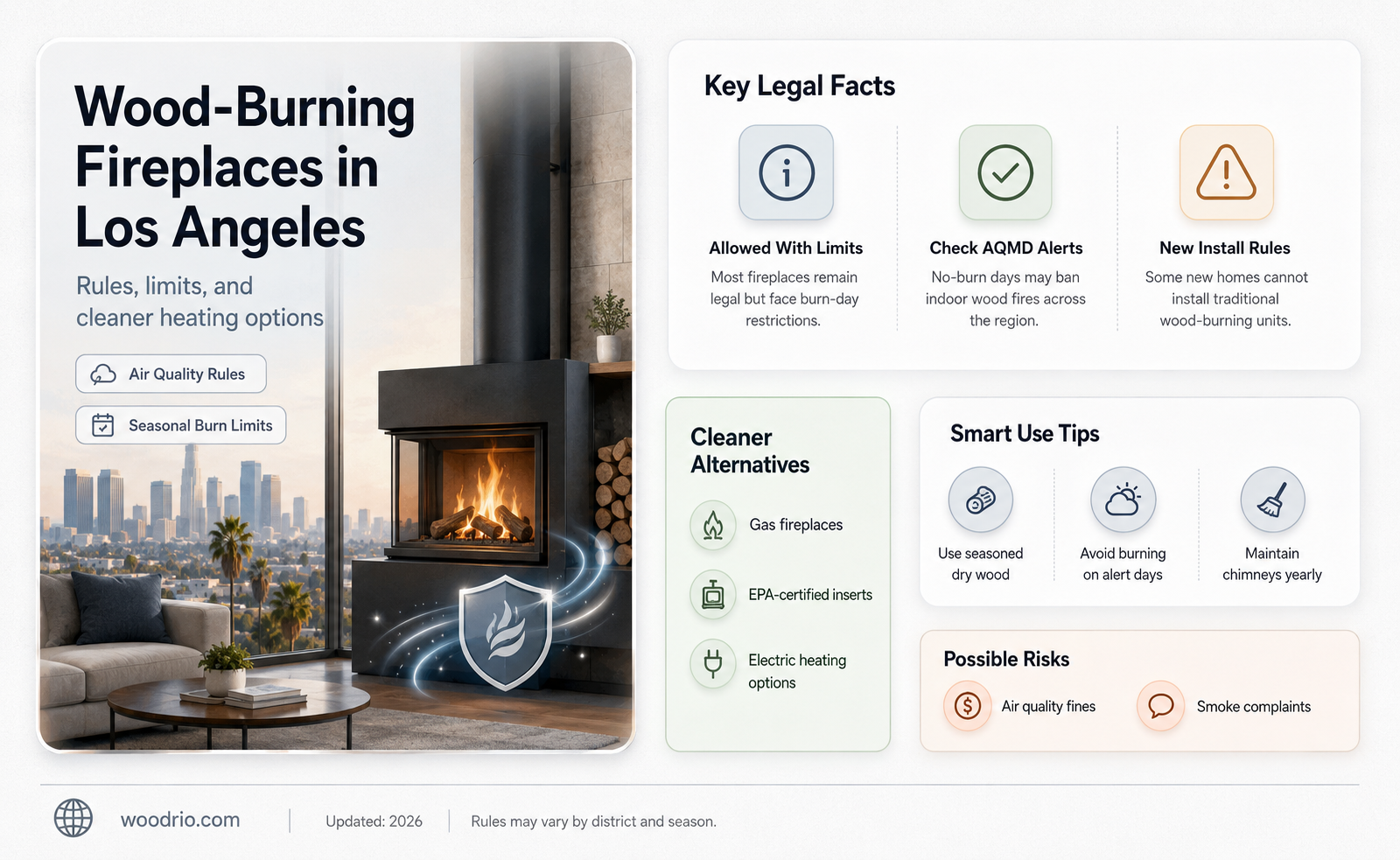 are wood burning fireplaces legal in los angeles