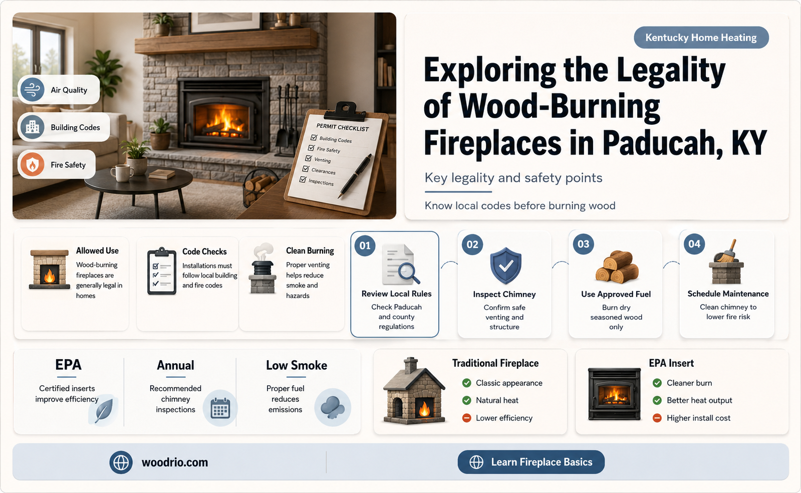 are wood burning fire places leagel in paducah ky