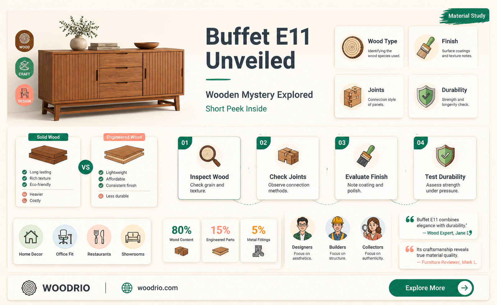 are buffet e11 made of wood