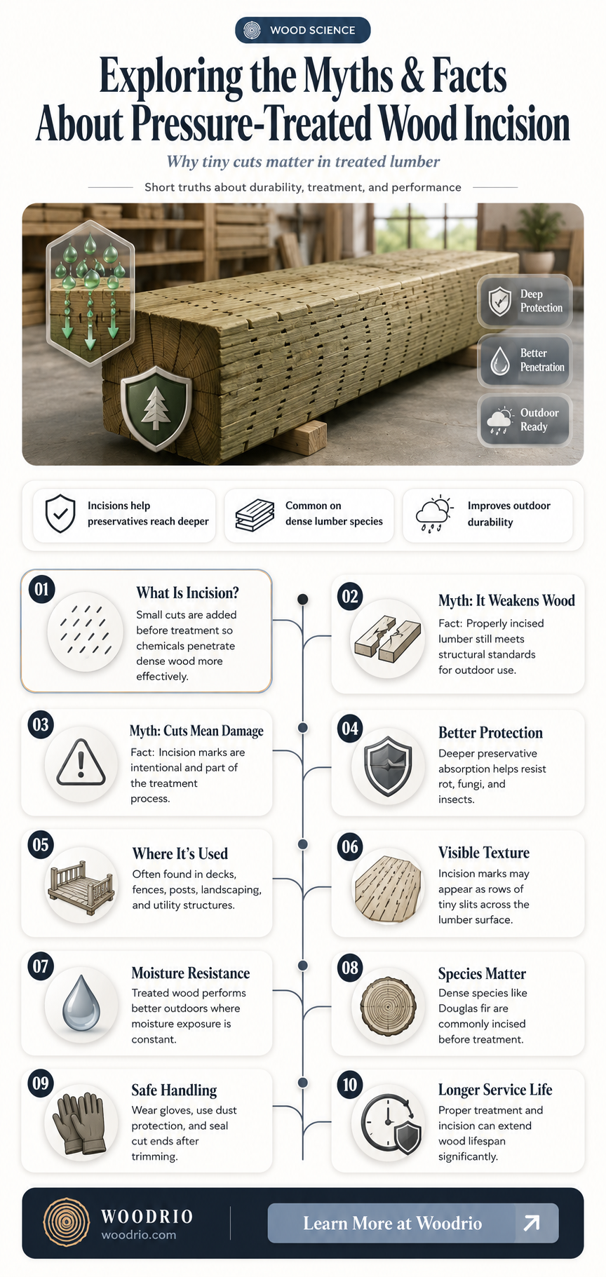 are pressure treated wood incised