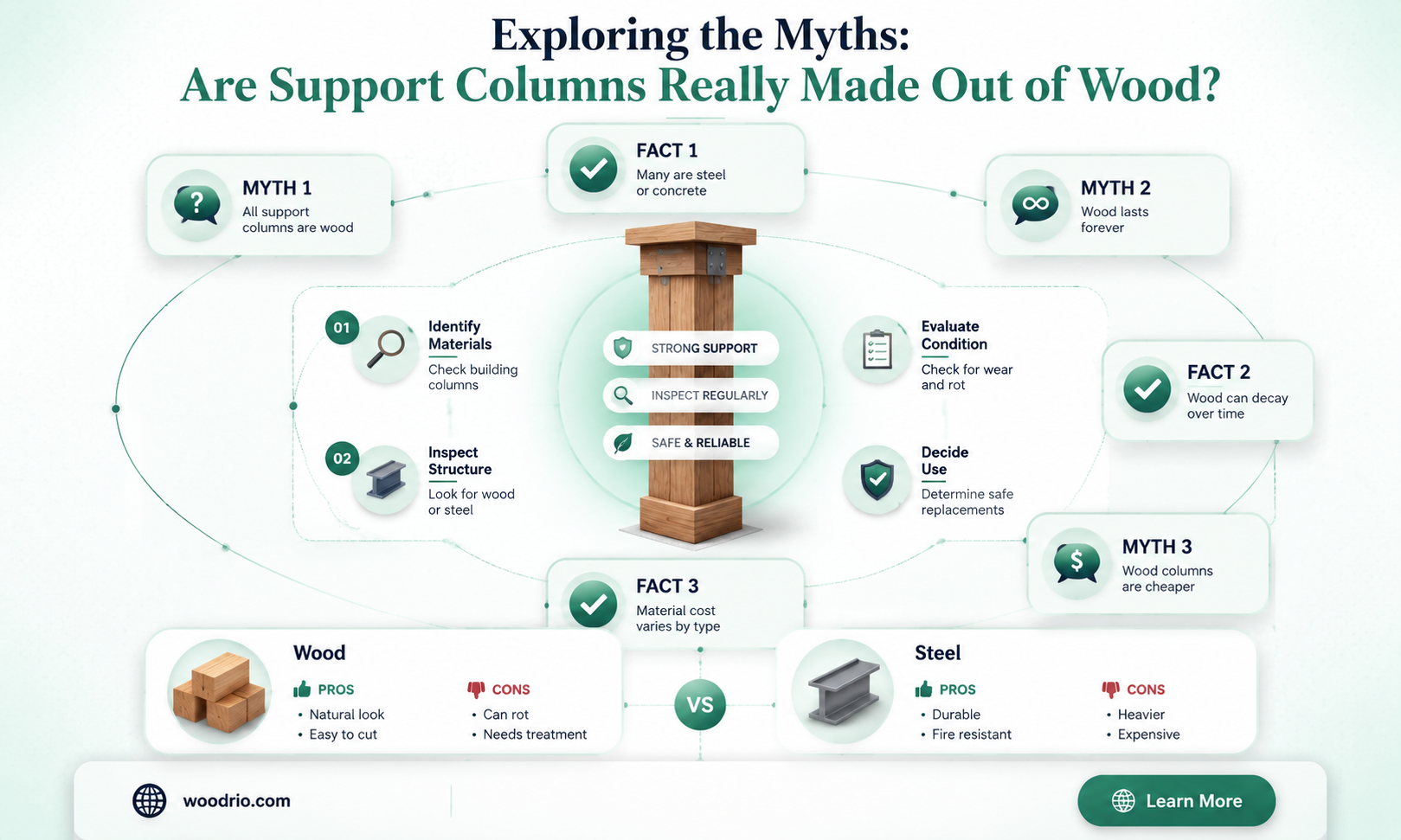 are support columns made out of wood