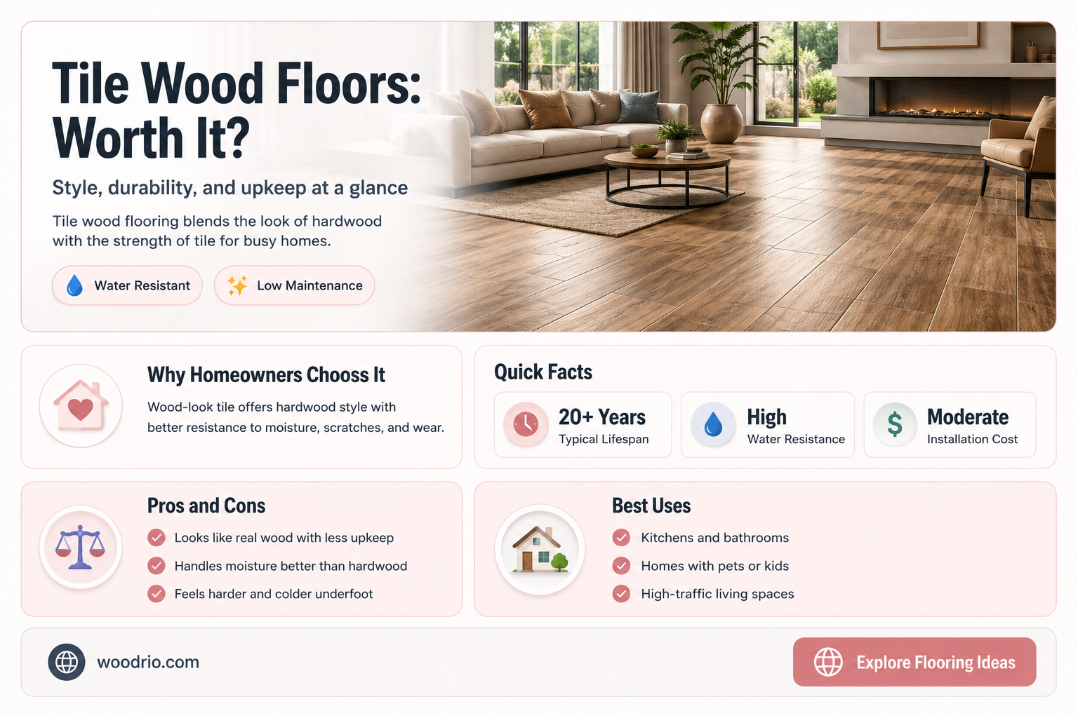 are tile wood as good as regular tile floooring