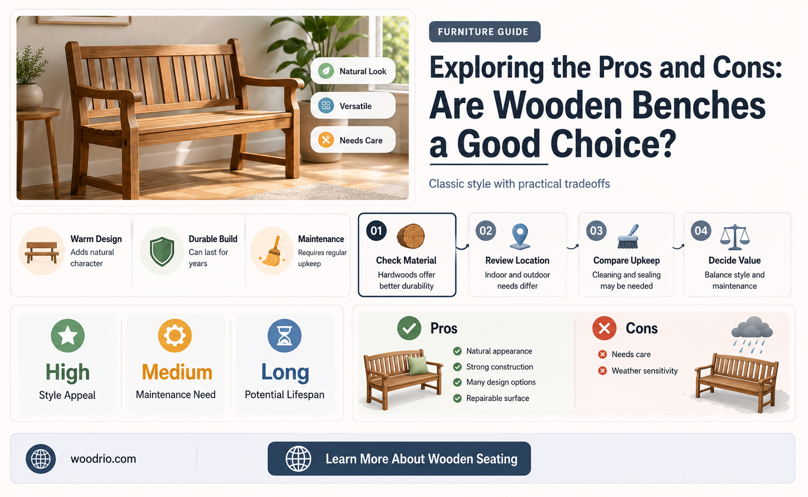 are wooden benches good