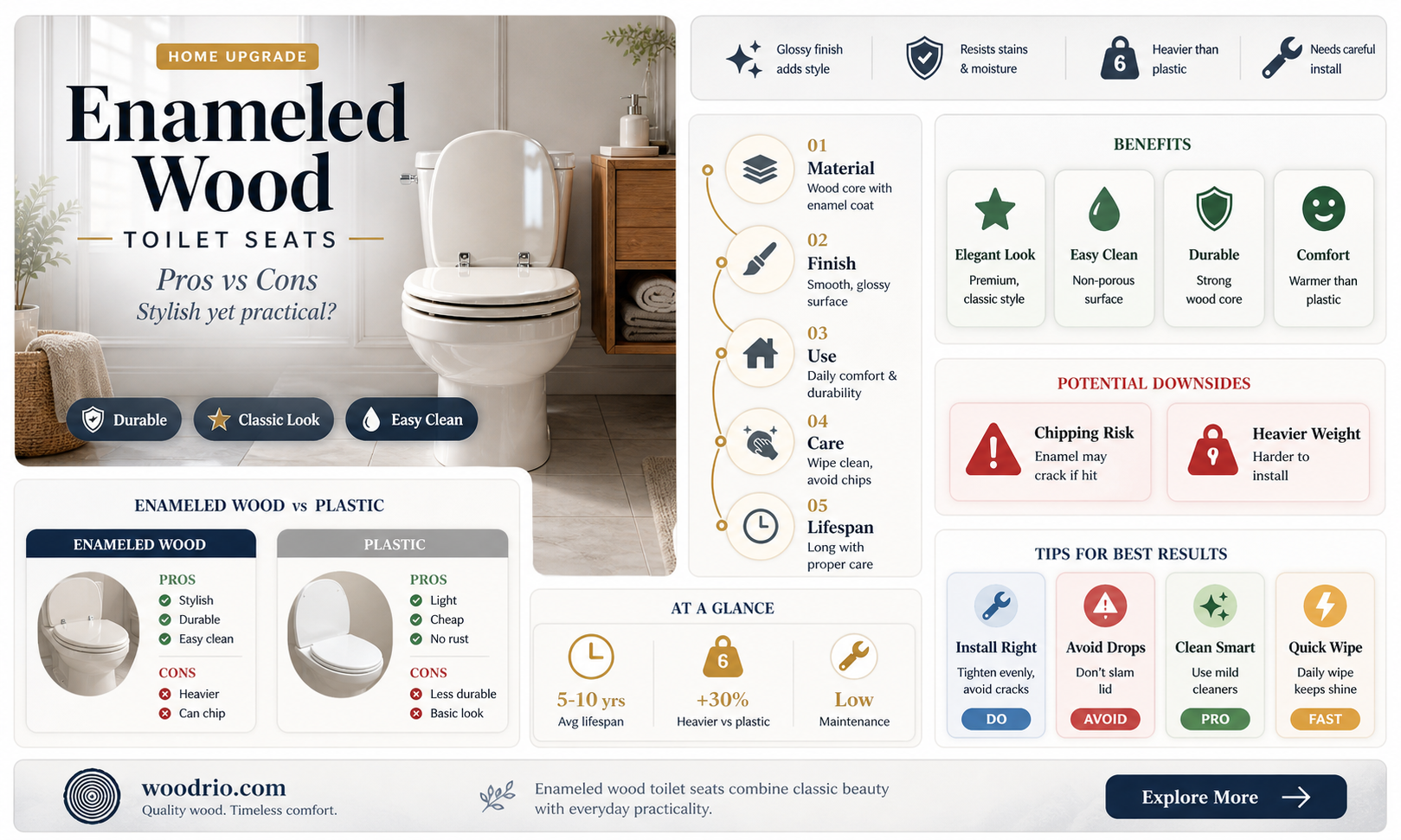 are enameled wood toilet seats good