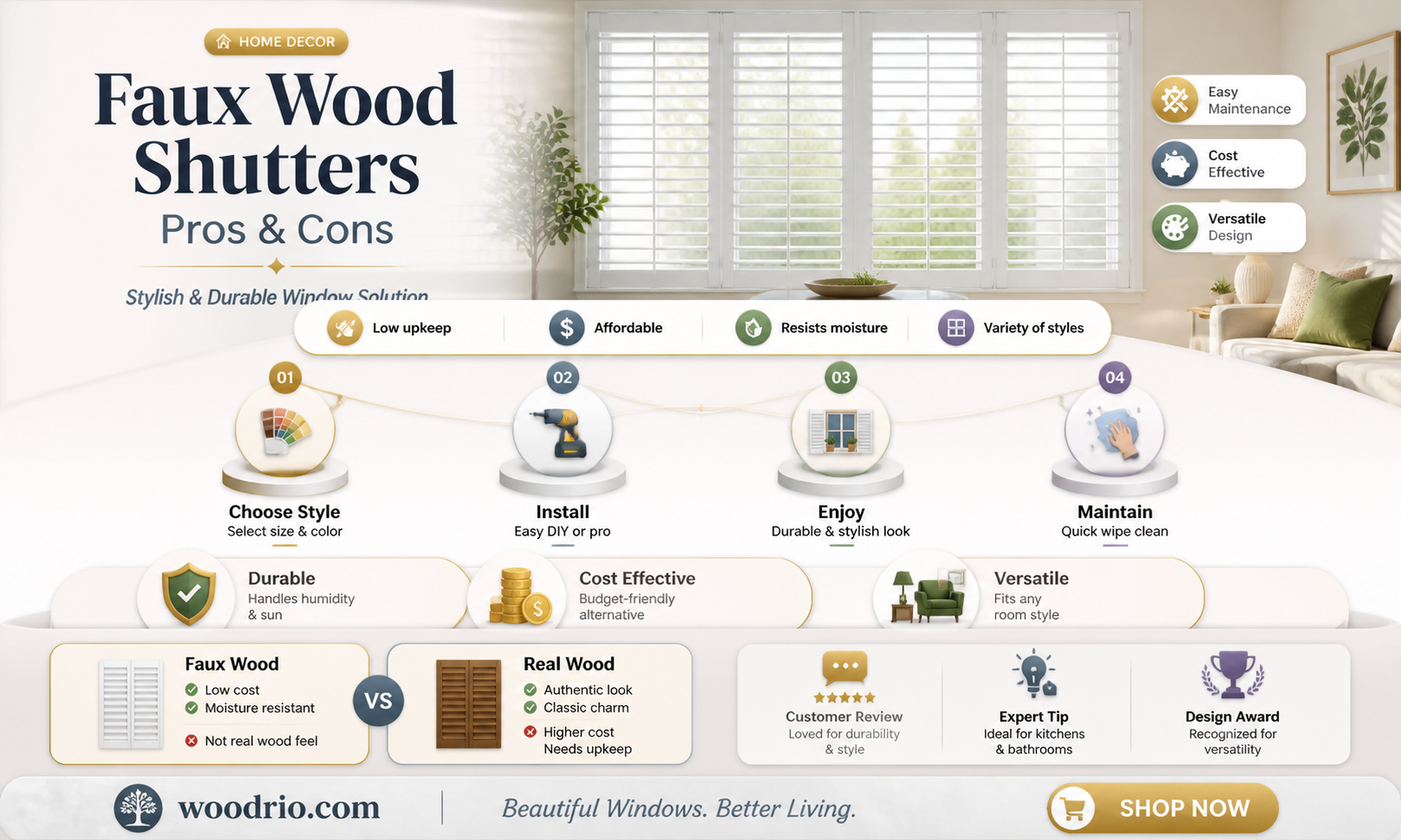 are faux wood shutters any good