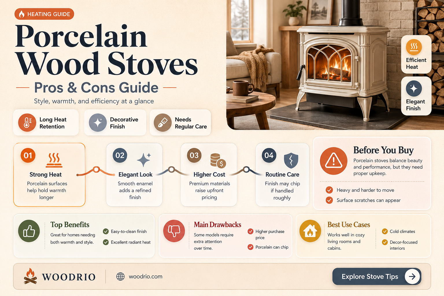 are porcelain wood stoves good
