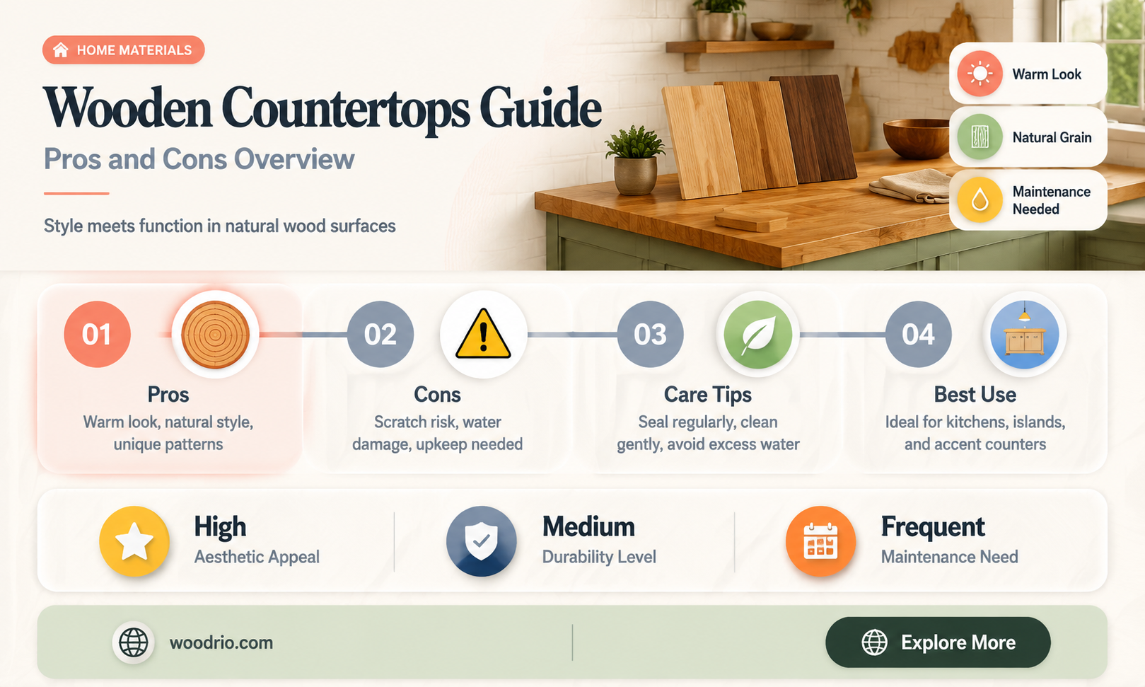 are wooden countertops good
