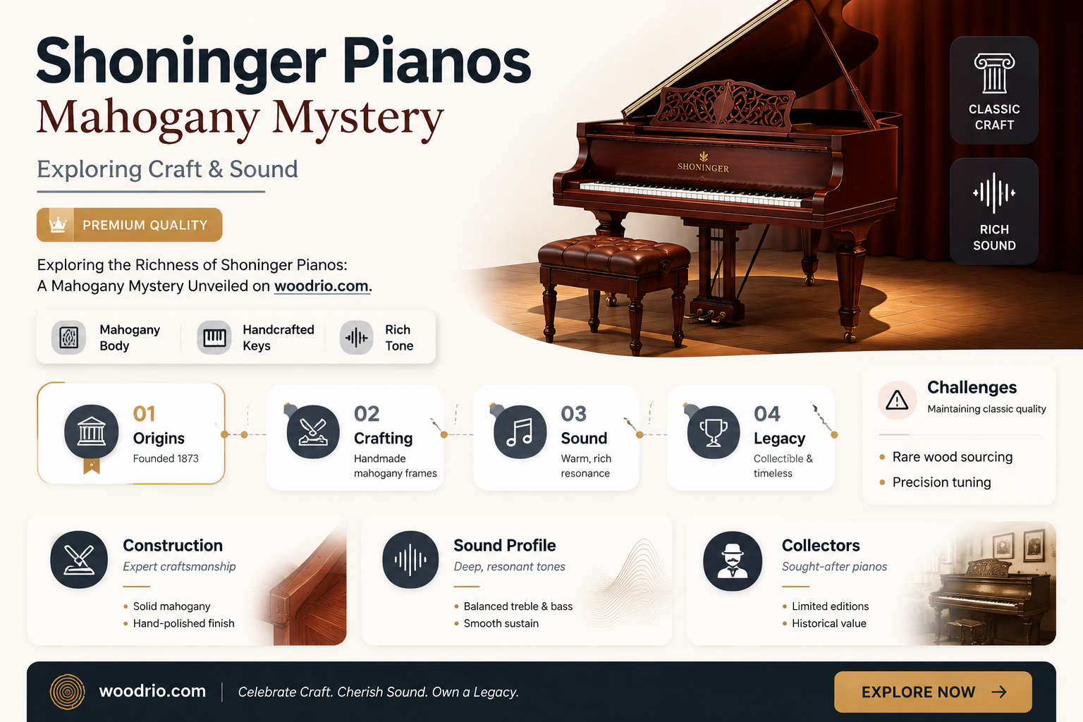 are shoninger pianos made with mohagony wood