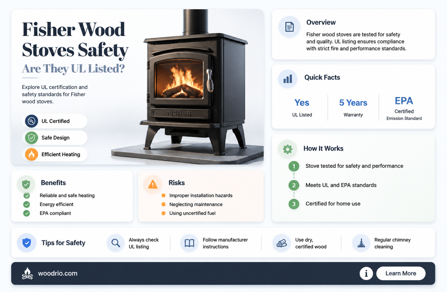 are fisher wood stoves ul listed