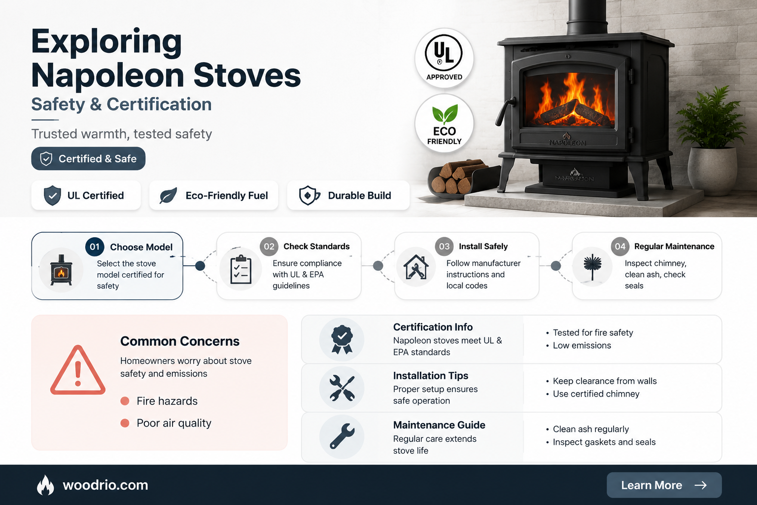 are napoleon wood burning stoves ul listed