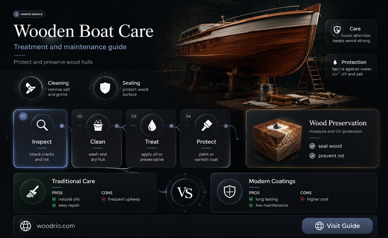 are wooden boats treated