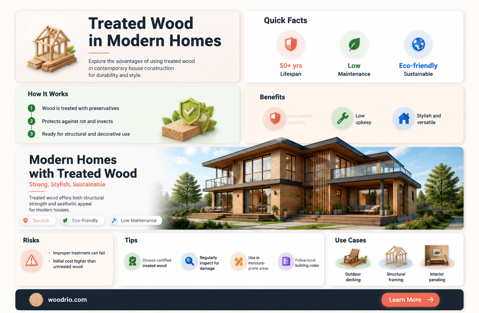 are houses built with treated wood