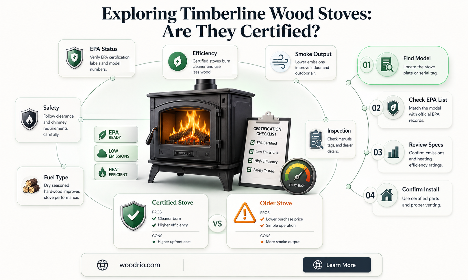 are timberline wood stoves certified
