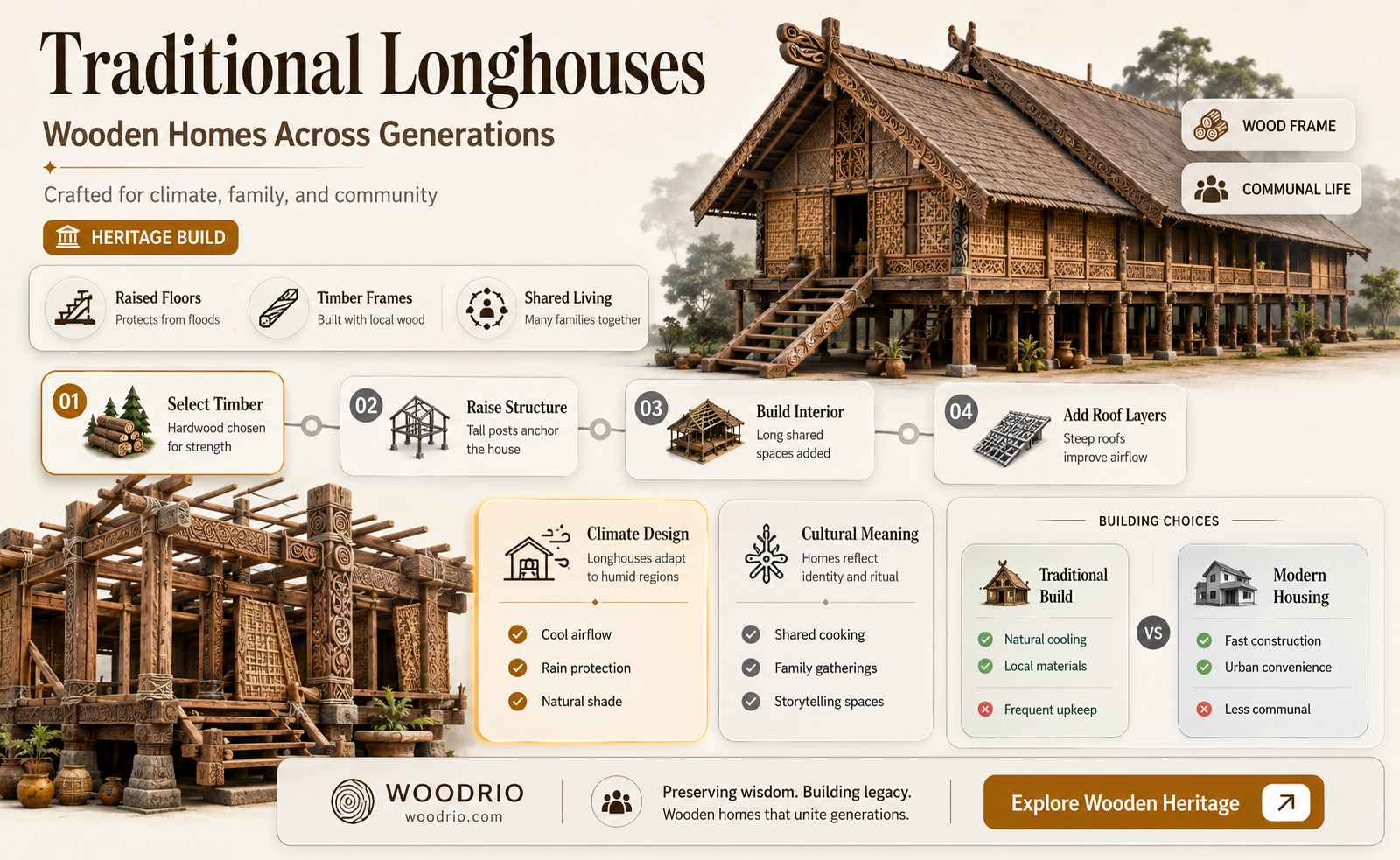 are longhouses made out of wood
