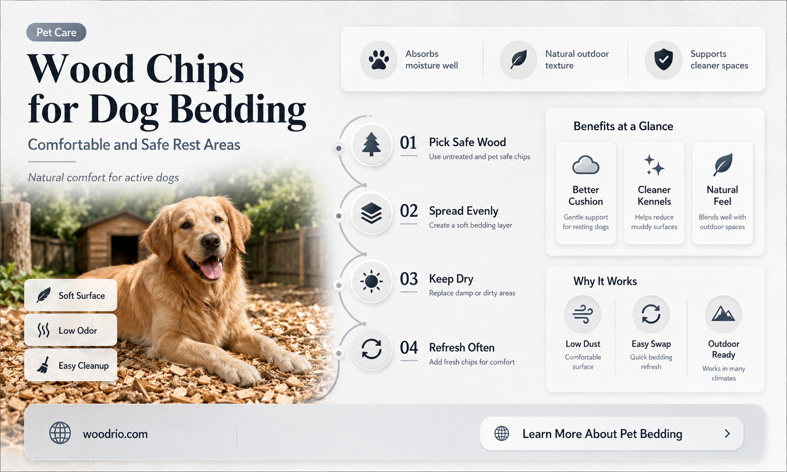 are wood chips good dog bedding