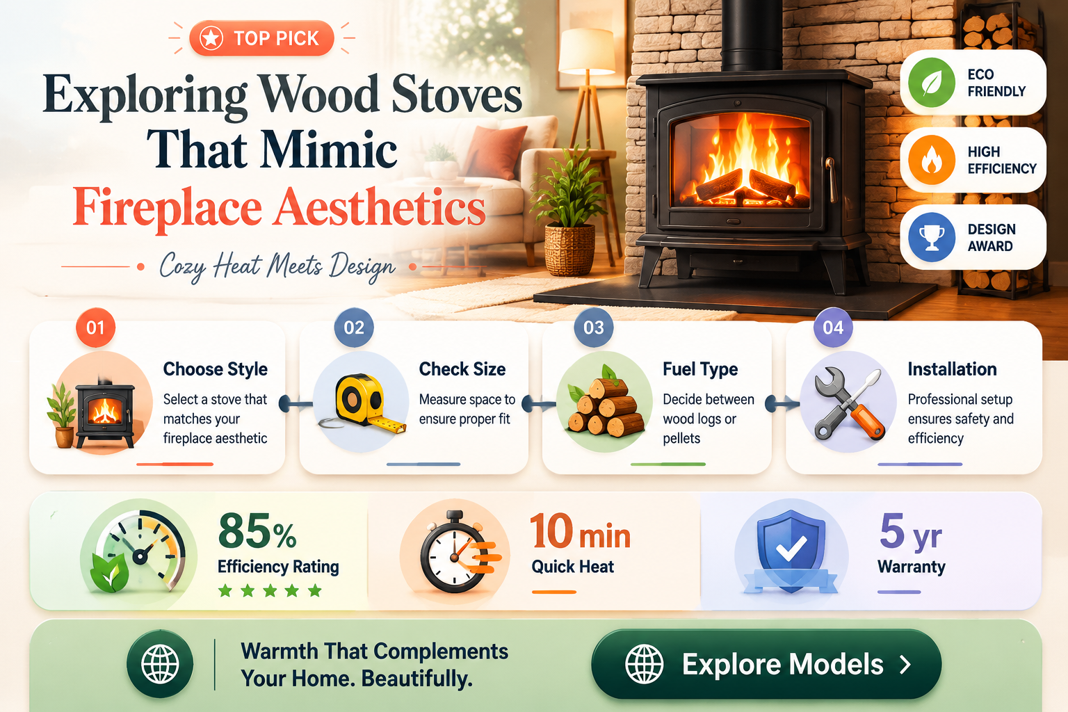 are there any wood stoves that look like a fireplace