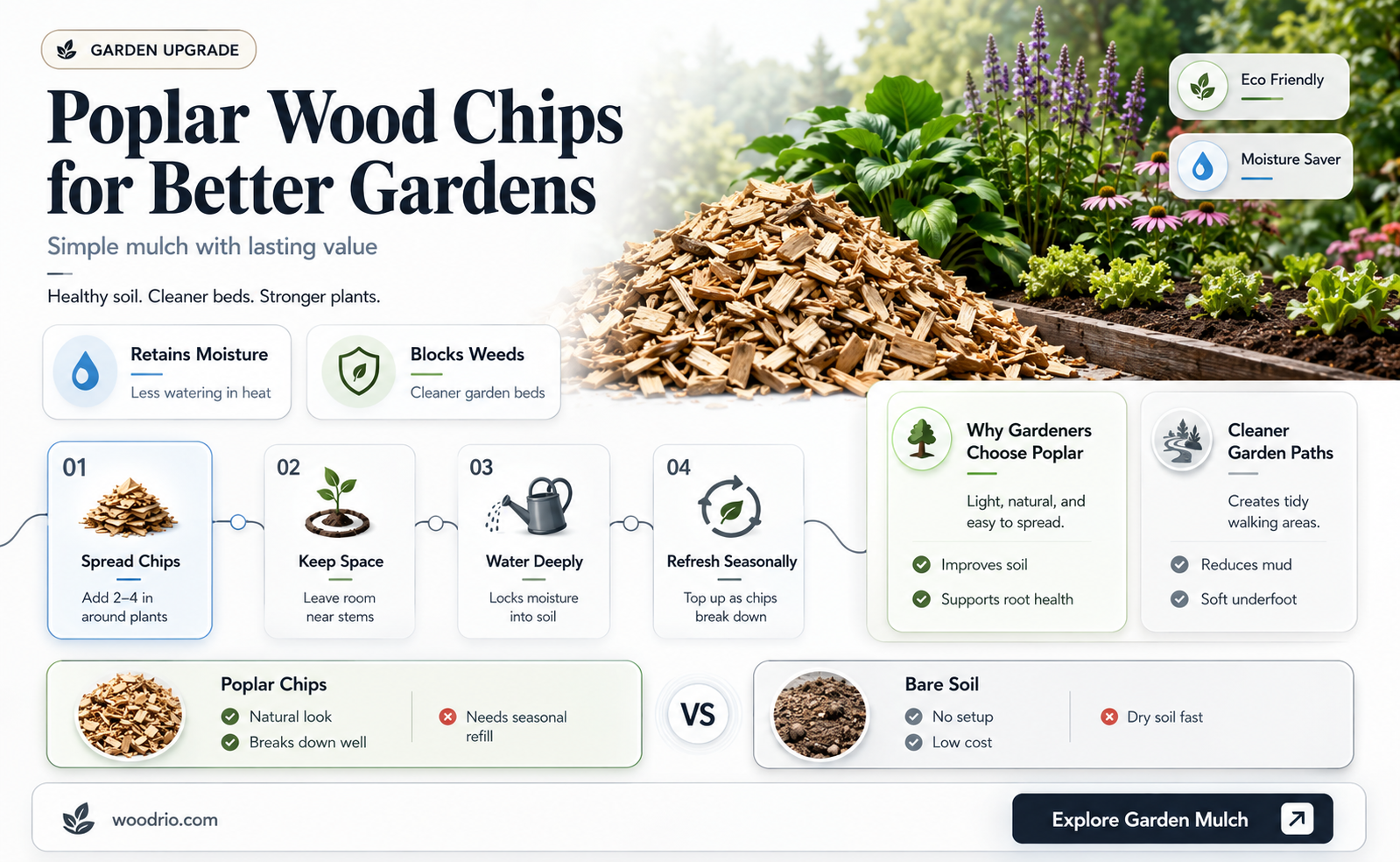 are poplar wood chips good for the garden