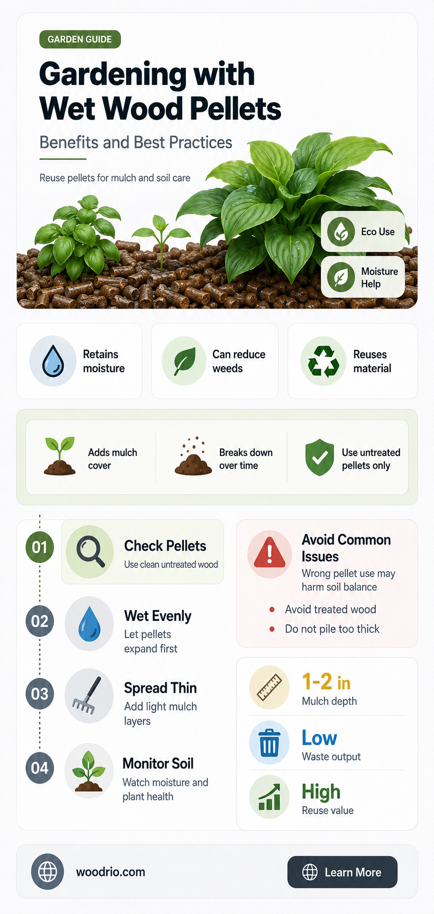 are wet wood pellets good for gardens