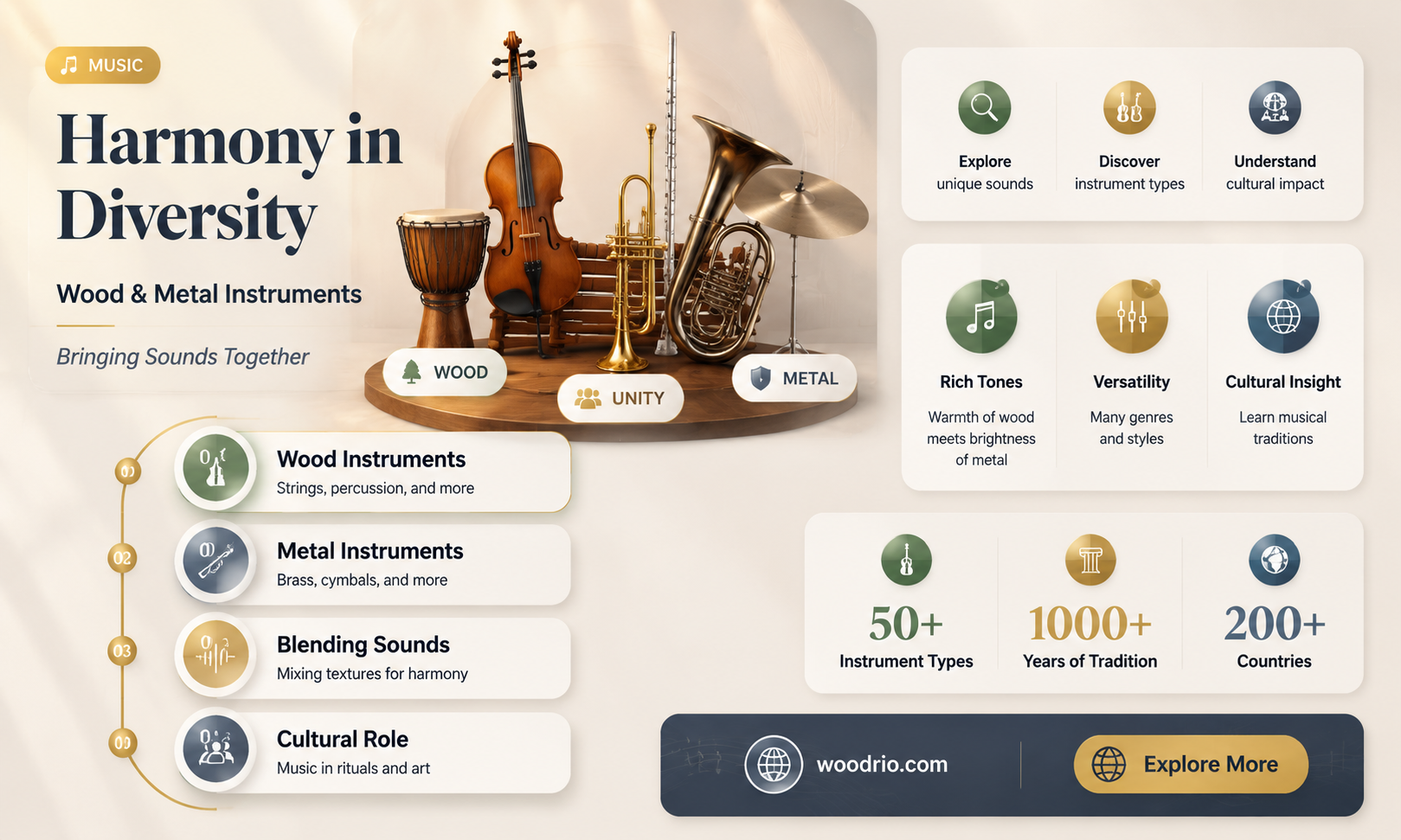 are there instrument made of wood and metal