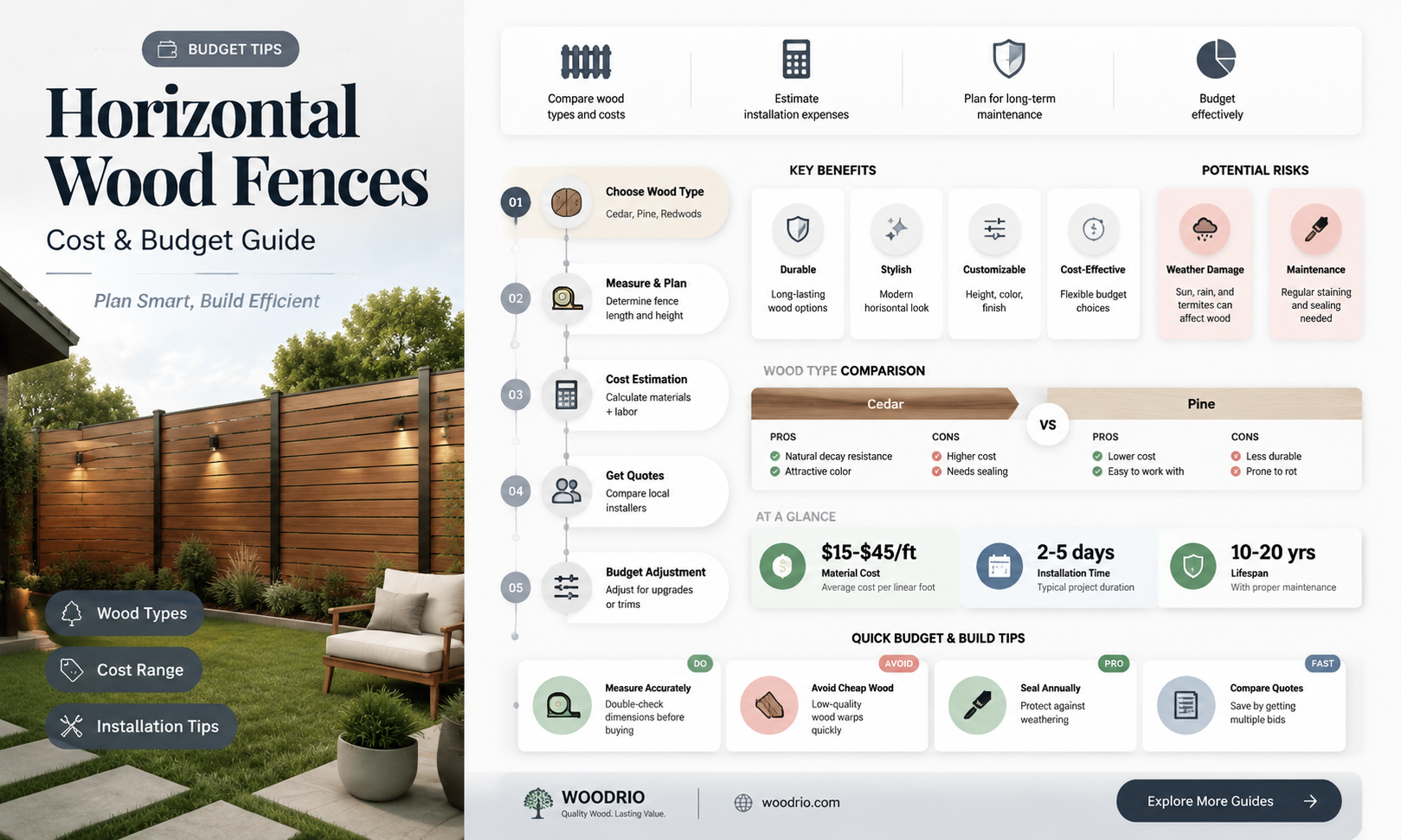 are horizontal wood fences more expensive