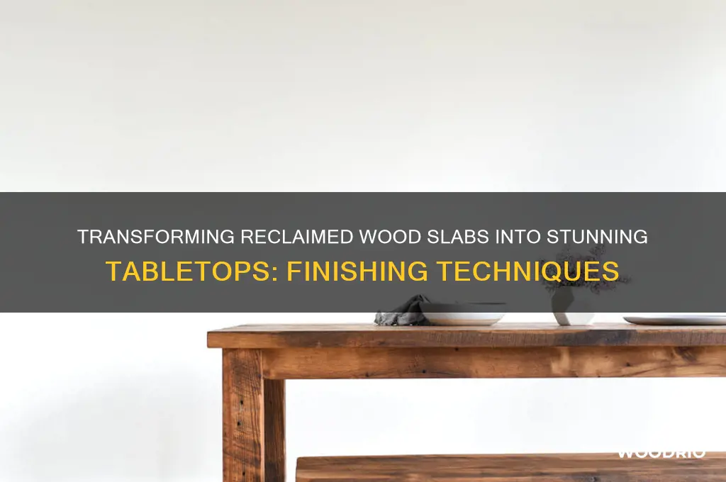 how are reclaimed wood slabs finished for tables