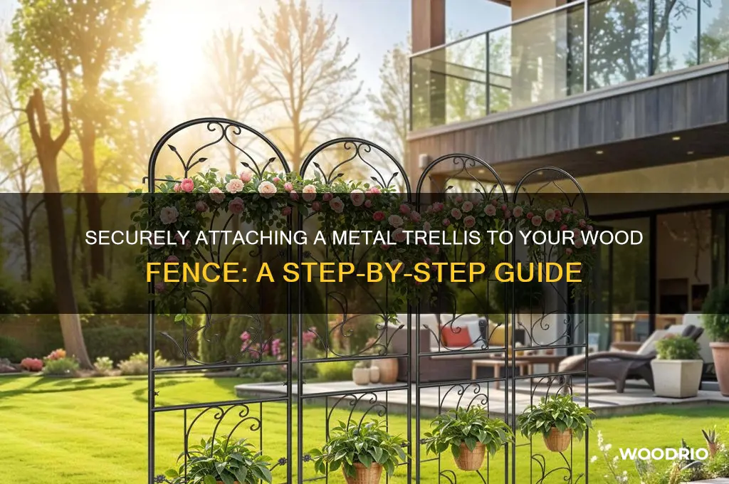 how attach metal trellis on a wood fence