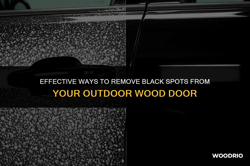 how clean black spots on outside wood door